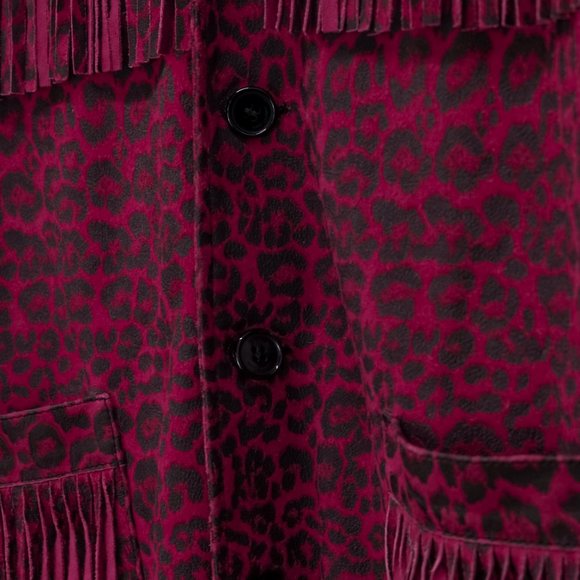 Saint Laurent Fringed Leopard Print Curtis Jacket - Picture 9 of 13